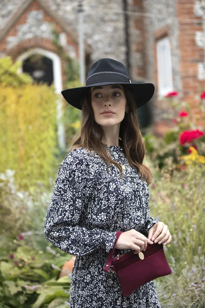 Hicks and Brown Chelsworth Clutch Bag in Maroon-2